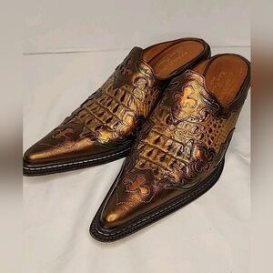 Donald J PLINER western Cuture 100% Italian Letter Shoes